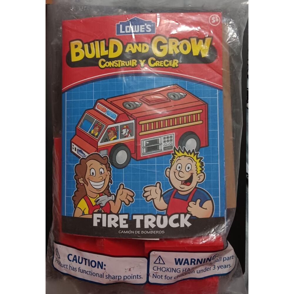 Lowe's Build and Grow Kit Fire Truck July 2011 Unopened Packaged 5+